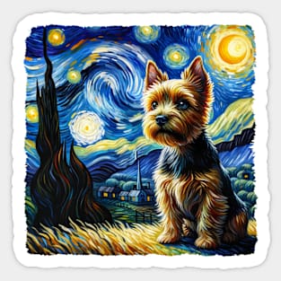 Starry Norwich Terrier Dog Portrait - Pet Portrait Sticker